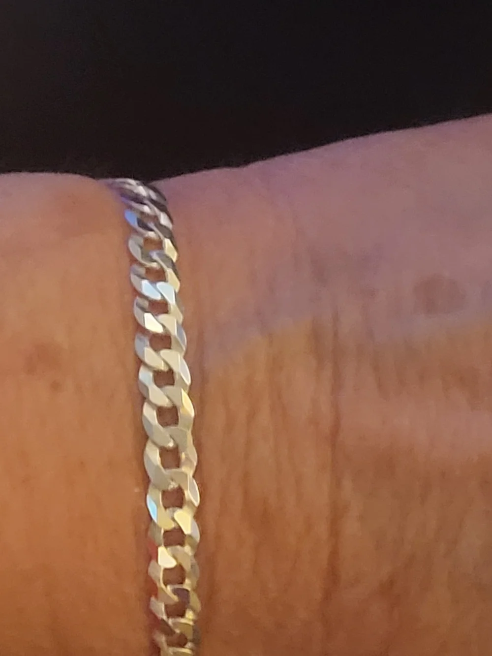 Sterling Silver Men's Cuban Chain Bracelet - Sterling Silver 7.5 Inches